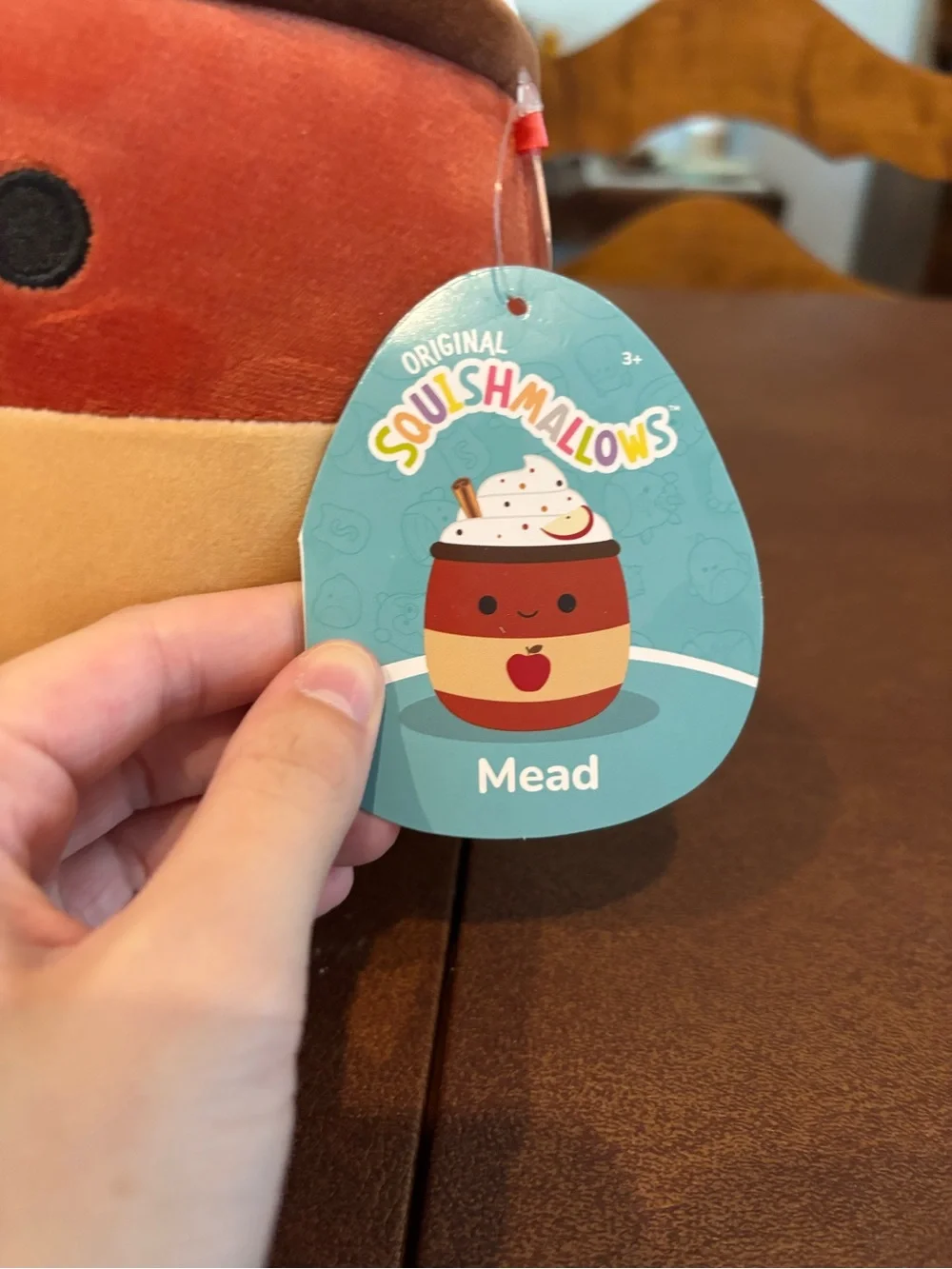 Squishmallows Brown Beaver and Cream Apple Dessert Plush
